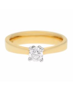 Propose Tonight Yellow Gold Cathedral Graduated Shank Solitaire Engagement Ring