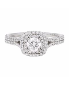 Propose Tonight Round Double Diamond Halo Engagement Ring