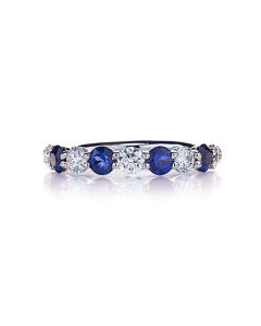 JB Star Alternating Sapphire and Diamond Shared Prong Band 0775-027