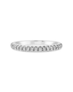 James Free 14K White Gold Fishtail Diamond Set Wedding Band .22ctw
