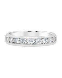 14kt White Gold 1/2 ctw Nine Diamond Channel Set Wedding Band 