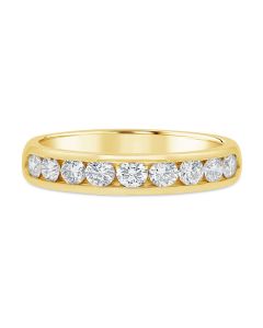 14K Yellow Gold 1/2 Carat 9 Diamond Channel Set Band