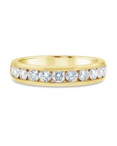 Yellow Gold 1Carat Channel Set 11 Diamond Wedding Band