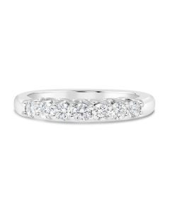 14kt White Gold 1/2 CT Seven Diamond Weave Prong Wedding Band