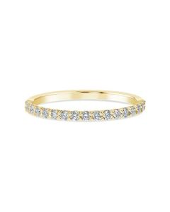 Precision Set 18K Yellow Gold New Aire Diamond Pave Wedding Band 142028Y