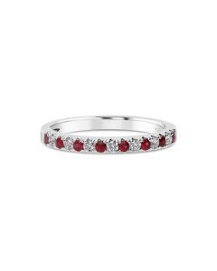 Allure White Gold Red Ruby & Diamond Stackable Ring UR1803WB-A-2