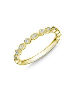 Memoire Vintage Round & Illusion Marquise Diamond Stackable Wedding Band 