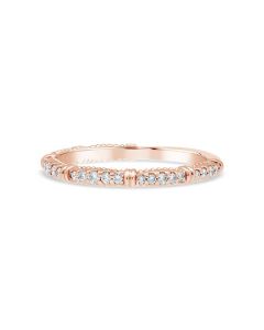 James Free 14K Rose Gold Scalloped Graduating Prong Set Diamond Band	