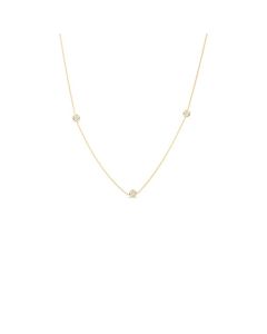 Roberto Coin Diamonds By The Inch Yellow Gold 3 Station Necklace