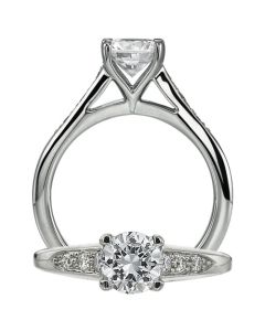 Ritani Modern Design Diamond Graduated Shank Semi Mount