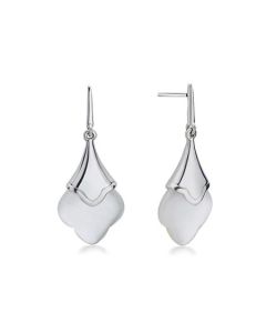 Charles Krypell Sterling Silver Mother of Pearl Clover Earrings 1-660-SWMP