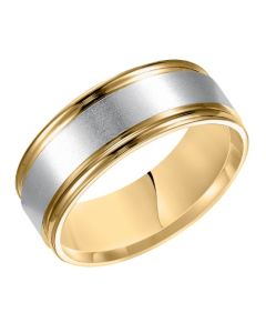 8MM Two-tone Satin Center Polished Edge Men's Band