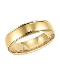 James Free 6MM 14K Yellow Gold Satin Center Polished Step Edge Band 11-8049