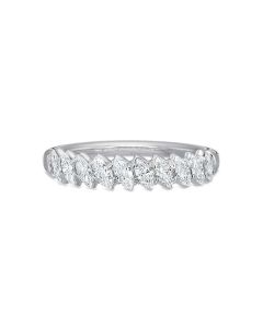 Precision Set 18K White Gold Marquise Diamond Band