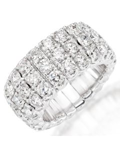 Picchiotti Xpandable Bridal 18K White Gold and Three Row Diamond Ring