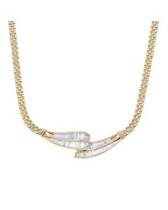 James Free Estate Diamond Wave Crossover Panther Link Estate Necklace