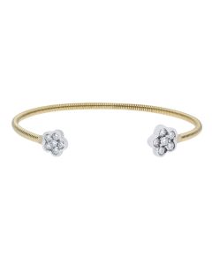 James Free Diamond Floral Endcap Flex Cuff Bracelet - FINAL SALE - 