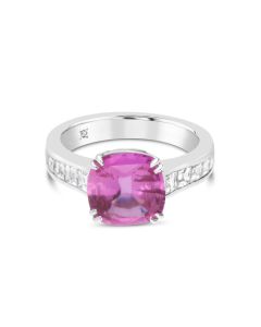 Robert Procop Pink Sapphire and Diamond Platinum Cocktail Ring 133519