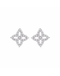 Roberto Coin Princess Flower Small Open Diamond Stud Earrings