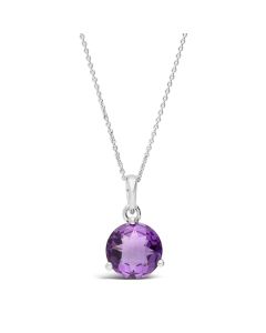 James Free Jewelers 14K White Gold Purple Amethyst Pendant
