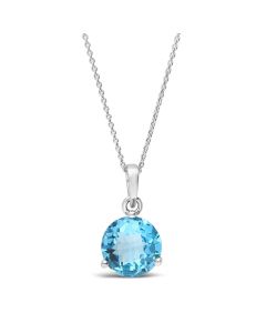 James Free Jewelers 14K White Gold Blue Topaz Pendant