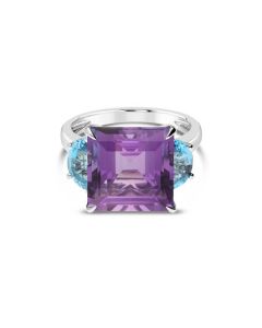 Allure Amethyst and Blue Topaz Cocktail Ring
