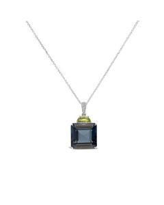 Allure London Blue Topaz and Peridot Pendant Necklace