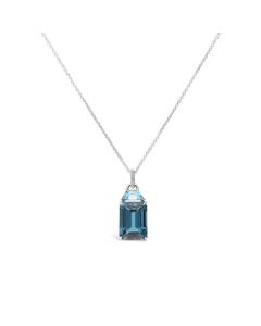 Allure London Blue Topaz Pendant Necklace