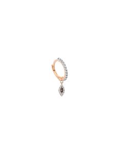 Kismet by Milka 10th Eye Mini Haven Hoop 14K Rose Gold with White & Champagne Diamond Small