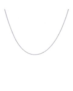 James Free 14K White Gold 1.0mm Diamond Cut Bead Chain Necklace 18" Long