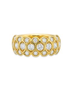Precision Set Three Row Half 18K White Gold Diamond Anniversary Band