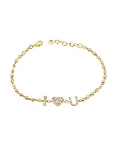 James Free 14K Yellow Gold Diamond Heart Bracelet 