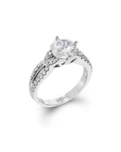 Simon G 18K White Gold Tulip Design Prong Set Engagement Ring Setting