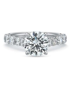Precision Set FlushFit Collection Shared Prong Diamond Engagement Ring Setting