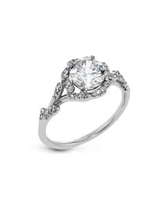 Simon G Platinum Vintage Style Diamond Halo Engagement Ring	