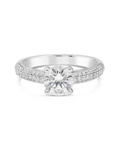 Simon G Three Row Diamond Pave Wedding Set In 18K White Gold	
