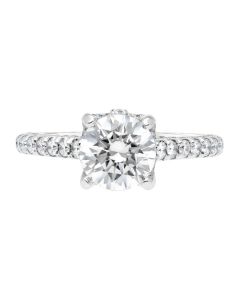 Jack Kelege White Gold Engagement Ring with Diamond Shank 