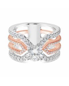 368520 Gabriel & Co. 18K Two-Tone Split Cross Shank Diamond Engagement Ring
