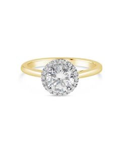 Precision Set 18K Yellow Gold New Aire Diamond Halo Engagement Ring Setting 245828Y