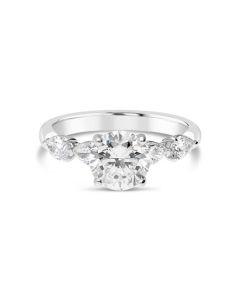 Precision Set 18K White Grand Aire Prong Diamond Engagement Ring 246418W