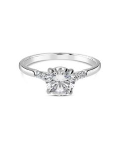 Precision Set 18K White New Aire Petite Diamond Engagement Ring 241428W
