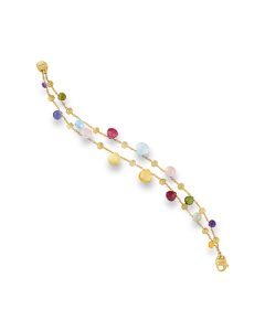 Marco Bicego 18K Yellow Gold Double Strand Mixed Gemstone Bracelet