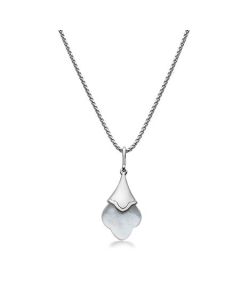 Charles Krypell Sterling Silver Mother of Pearl Clover Necklace 4-660-SWMP