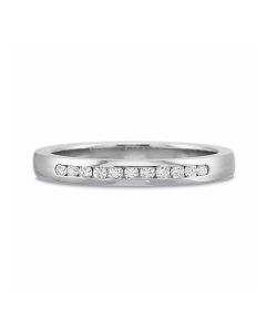 Precision Set Classic 14K White Gold 11 Diamond Channel Set Band