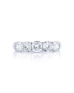 5095-026 JB Star 5 Graduating Cushion Cut Diamond Ring In Platinum