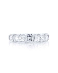 5260-001 JB Star Platinum 7 Square Emerald Cut Diamond Band
