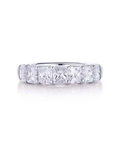 JB Star Platinum 7 Radiant Diamond Shared Prong Wedding Band Size 5.75 Small
