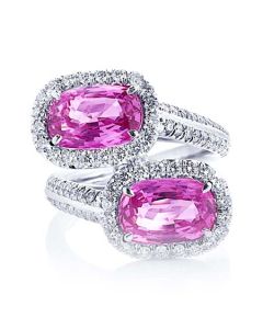 JB Star Pink Sapphire and Diamond Two Stone Ring 5609-001