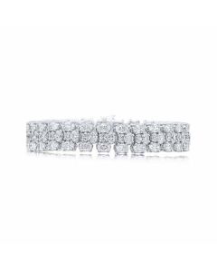 JB Star Platinum 3 Row Oval Diamond Bracelet SMALL