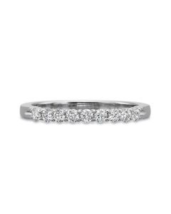 Prescision Set 18K White Gold Nine Diamond Band 621528W